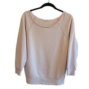 Leallo Lilac Cotton Raw Hem Sweatshirt Size Small Made in‎ Peru